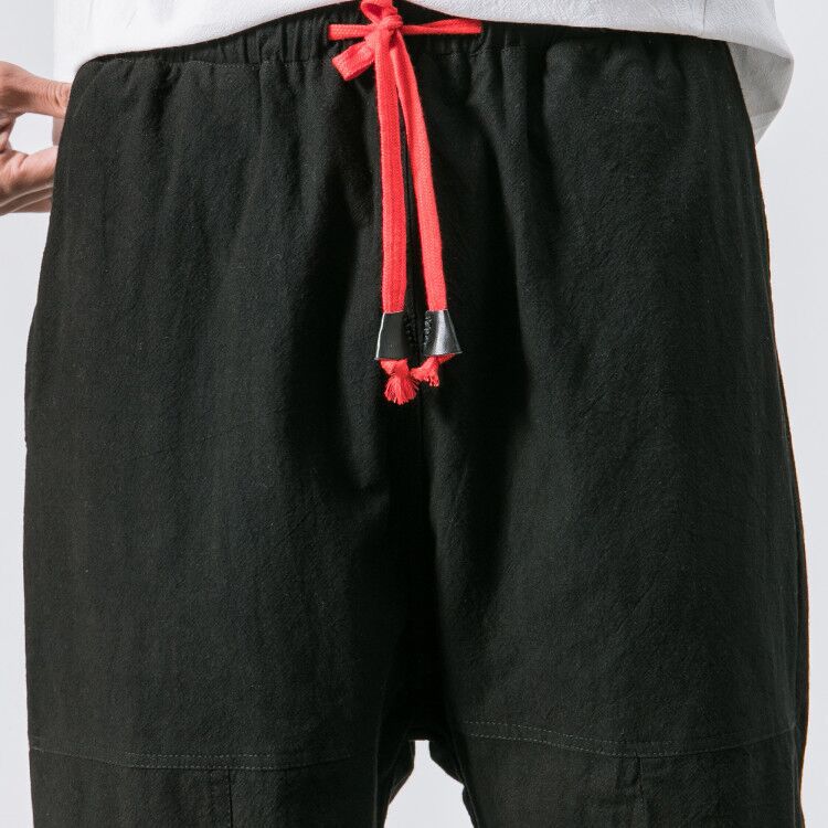 Pantacourt en coton et lin de couleur Pure pour homme, short respirant et décontracté, , k922