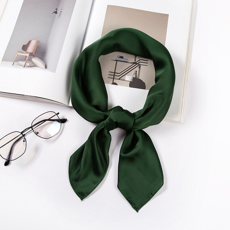 Hoofddoek Zijde Satijn Hijab Sjaal Voor Vrouwen Effen Kleur Zakdoek Haar Sjaals Vierkante Sjaals En Wraps Hoofd Sjaals Dame: 9