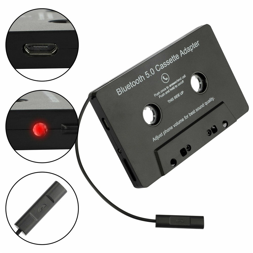 Auto Bluetooth Cassette Adapter Bluetooth 5.0 Car Audio Stereo Cassette Adapter Aux Auto Cassette Speler