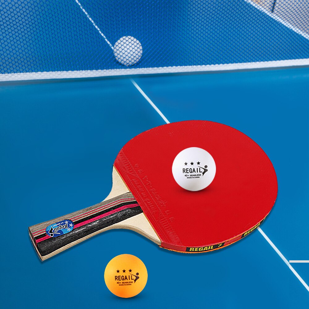 Pingpongbatjes, tafeltennisbatjes, 2 pingpongbats, 3 ballen, lange korte steel, pingpongracket trainingsaccessoires