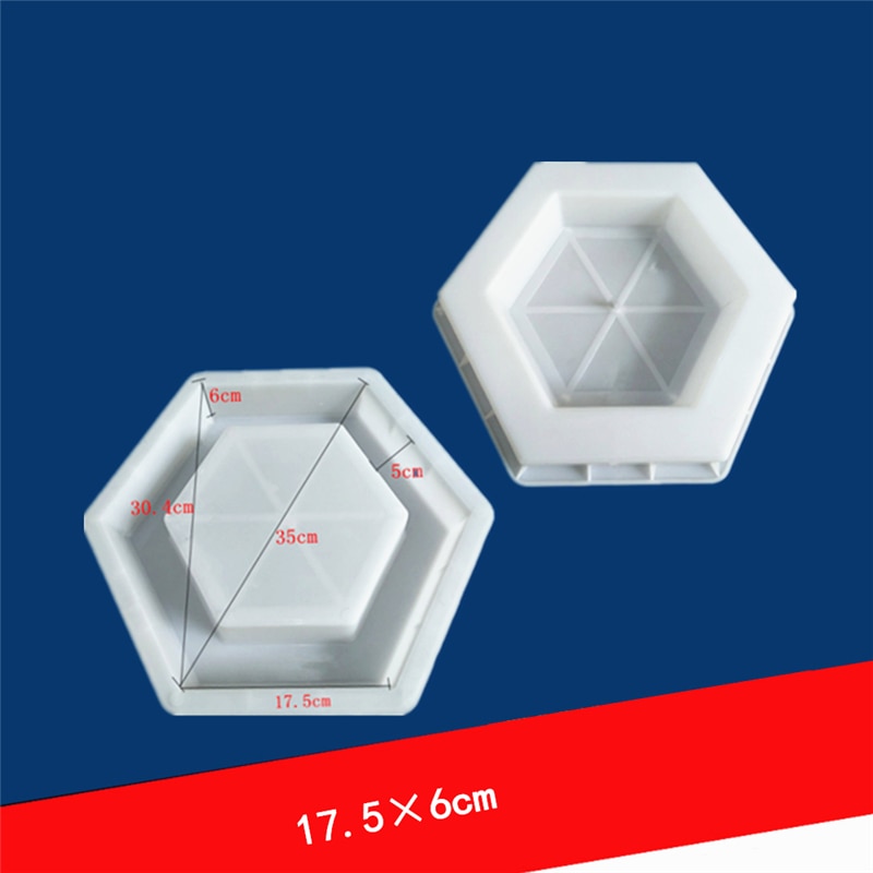 Diy Path Maker Hexagon Gat Vorm Tuinpad Beton Plastic Brick Mold Bestrating Bestrating Loopbrug Plastic Mallen 17.5x6cm