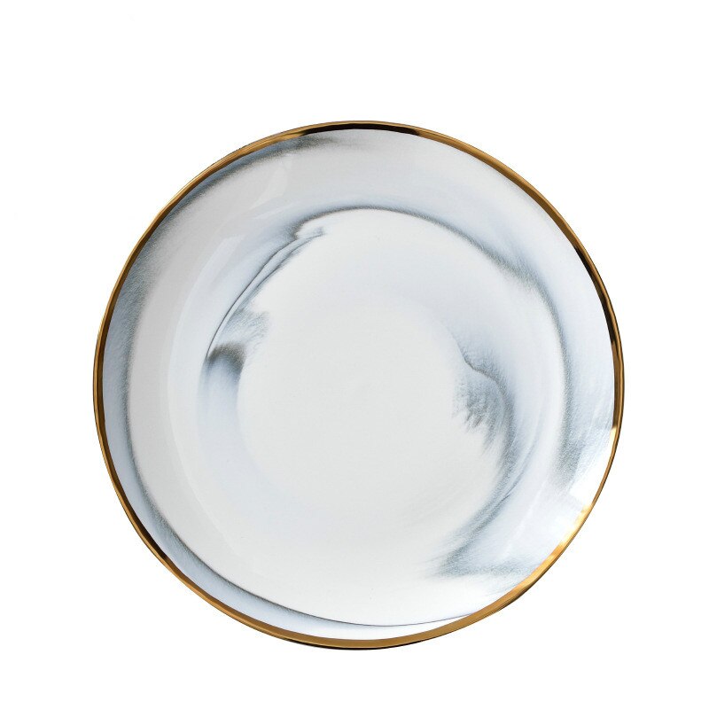 Scandinavische stijl keramische bord kom schotel keramische westerse plaat marmer dagelijks bord servies vee drainage fruitschaal