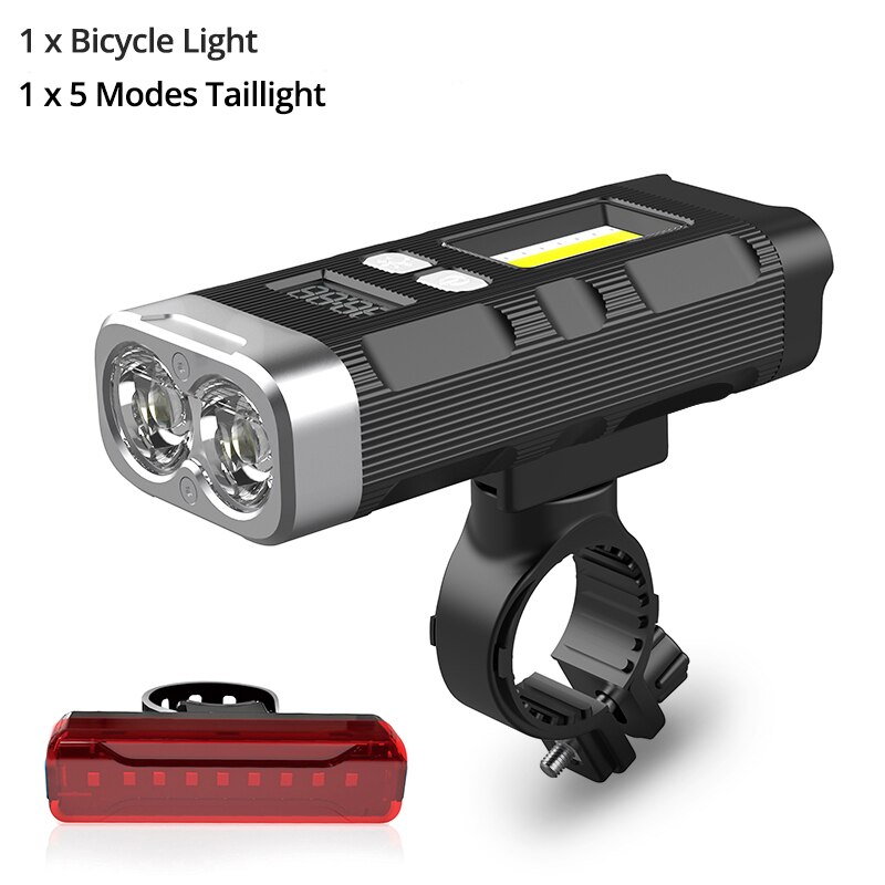 5000LM Fahrrad Licht 2x L2 LED Fahrrad Licht USB Aufladbare 5200mAh Batterie Radfahren Magnet Taschenlampe Mit Led-bildschirm lampe: Rot