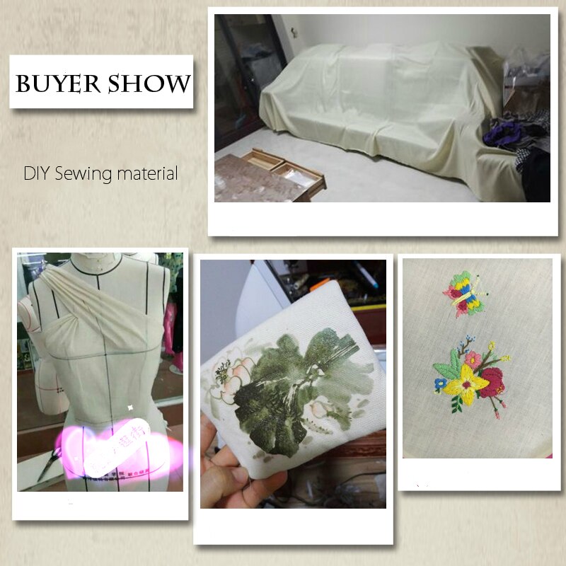 Tela Gris, color blanco natural, tela de algodón, tela de bordado de teñido para ropa de vestir, matiral de costura DIY