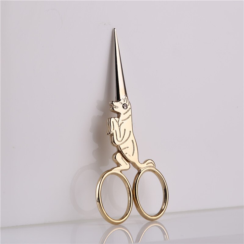 Forbici da cucito per modellismo zodiacale cinese forbici da ricamo Vintage ▾ strumenti per cucire forbici decorativo dorate in acciaio inossidabile: cane