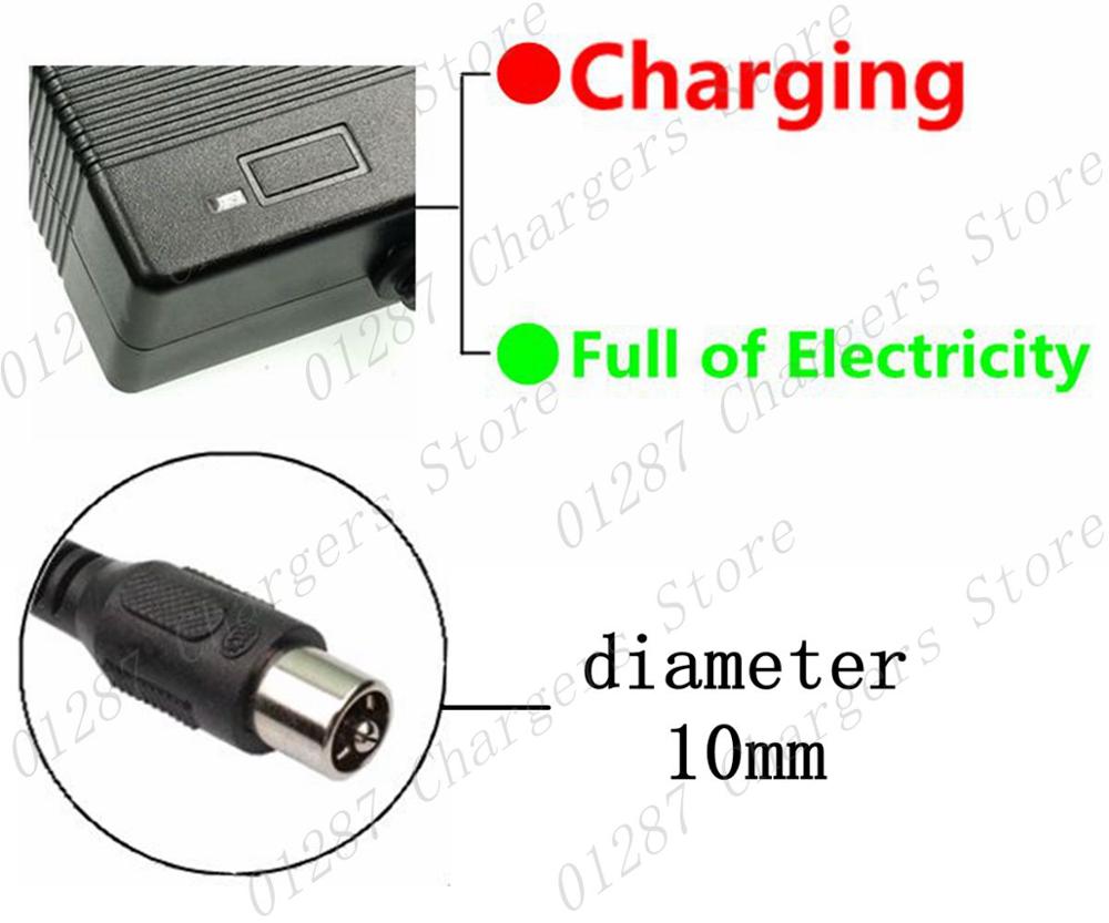 42V 2A RCA 10mm charger electric bike lithium battery charger for 36V li-ion battery pack electric scooter charger