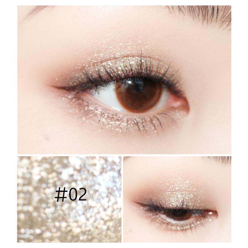 Pärlemorfärgad makeup flytande ögonskugga glitter ögonskugga vattenfast flytande ögonskugga skimmer ögonmakeup slät borsthuvud tslm 1: 02