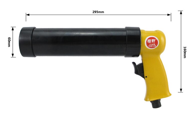 Pneumatic Applicator For 310ml Cartridge Adhensive And Sealant Dispenser Aluminum Barrel Air Caulking Gun Airflow Compact