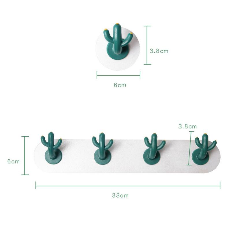 Adhesive Sticky Mount Hanger Rack Cactus Hook Wall Door Hanger Hook Coat Cabinet Towel Hook Multi-functional Hooks Durable
