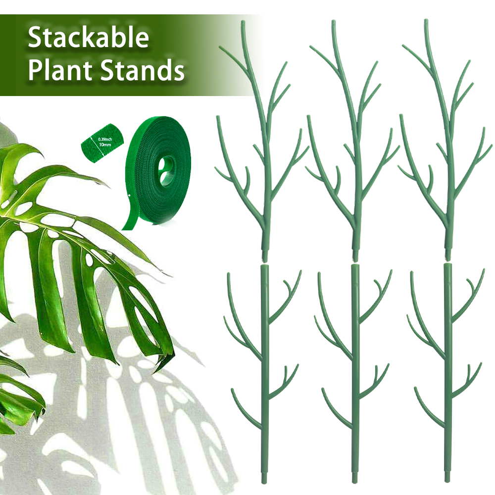30/60/90cm galho planta suporte 3 pçs suporte ramo de árvore plantas estacas treliça destacável para jardim vaso flor musgo pólo