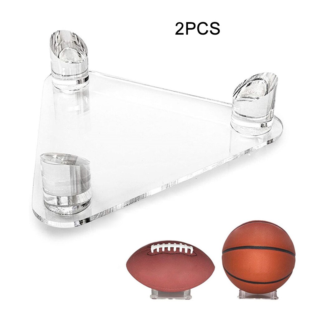 2 pieces simple clean display stand universal home basketball football memorabilia storage rack acrylic ball holder stable waterproof