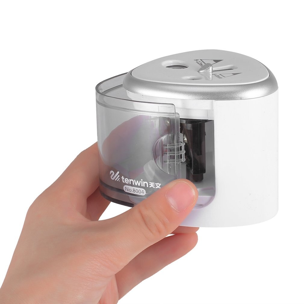 Tenwin Dubbele Gaten Elektrische Puntenslijper Studenten Briefpapier Home School Office Desktop Puntenslijper Levert Voor Kinderen