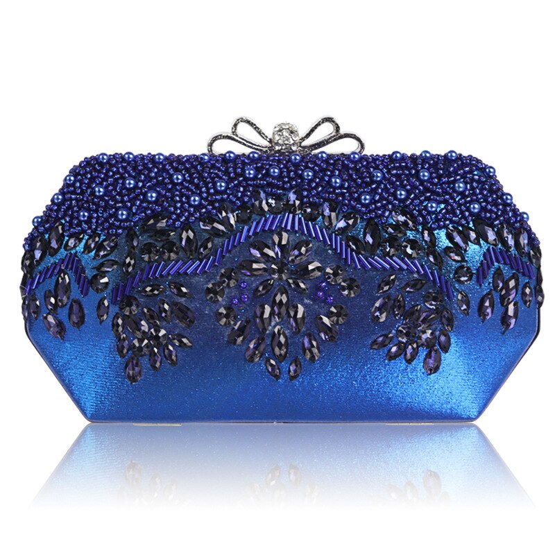 Luxus Frauen Abend Taschen Diamant Strass Perlen Perlen Hochzeit Kupplung frauen Geldbörse Handtaschen Dame Brieftaschen Kupplung Partei Tasche: Blau