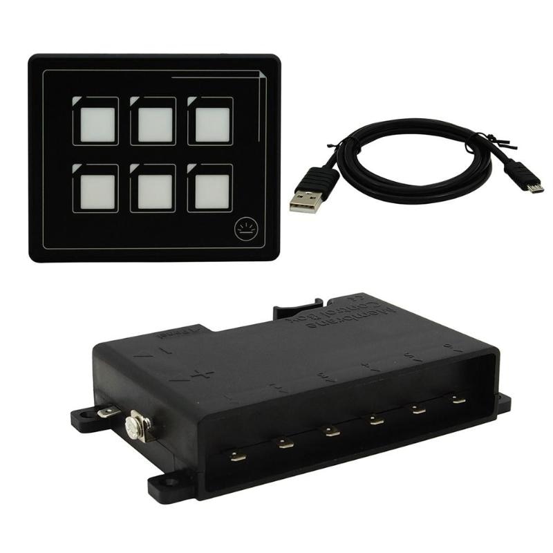 Dc 12V 24V 6 Gang Touch Screen Switch Panel Slim Touch Bedieningspaneel Doos Met Backlight Voor Auto marine Boot Caravan