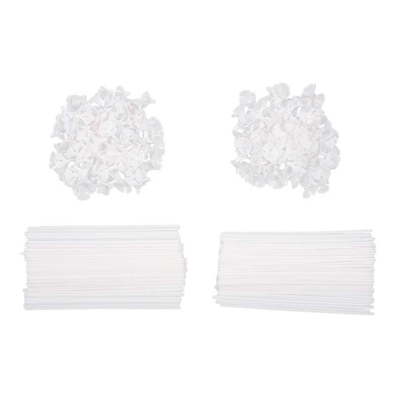 200 stuks witte ballonstokjeshouders met bekers voor bruiloften, feesten, feestdagen en jubileumdecoratie: Default Title