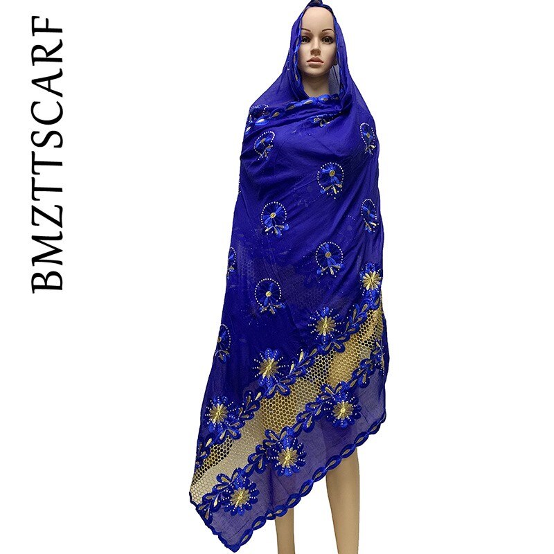 Afrikanska kvinnor speciella scarfs muslimska kvinnor broderi 100%  bomull halsduk fest bröllop scarf  bm904: Bm904 3