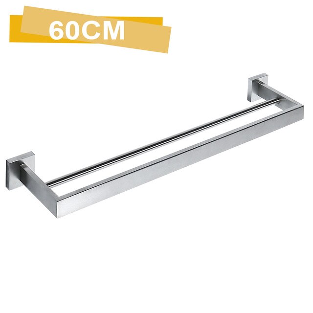 Toallero de acero inoxidable 304, colgador de toallas de baño, soporte de pared, doble barra, estante de almacenamiento de 24 pulgadas: Brushed Nickel