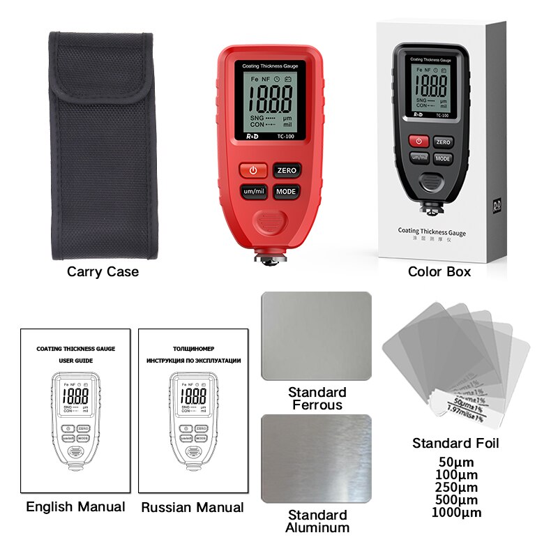 R&D TC100 Car Paint Coating Thickness Gauge 0.... – Grandado