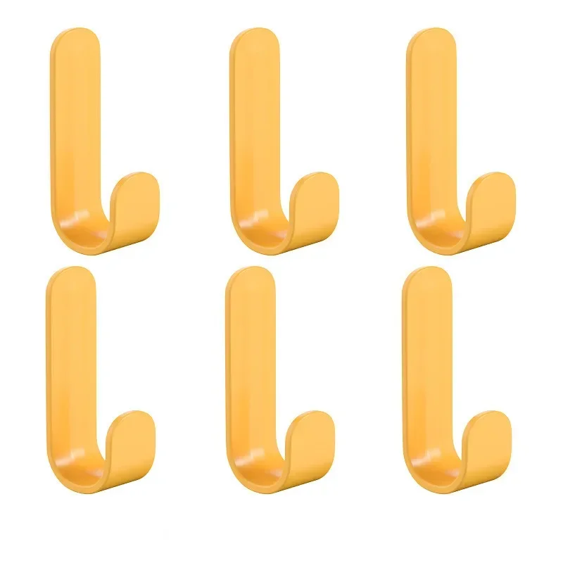 48/6PCS Self Adhesive Wall Hook Strong Without Drilling Coat Bathroom Door Kitchen Towel Hanger Hooks Home Storage Accessories: S / Burgundy