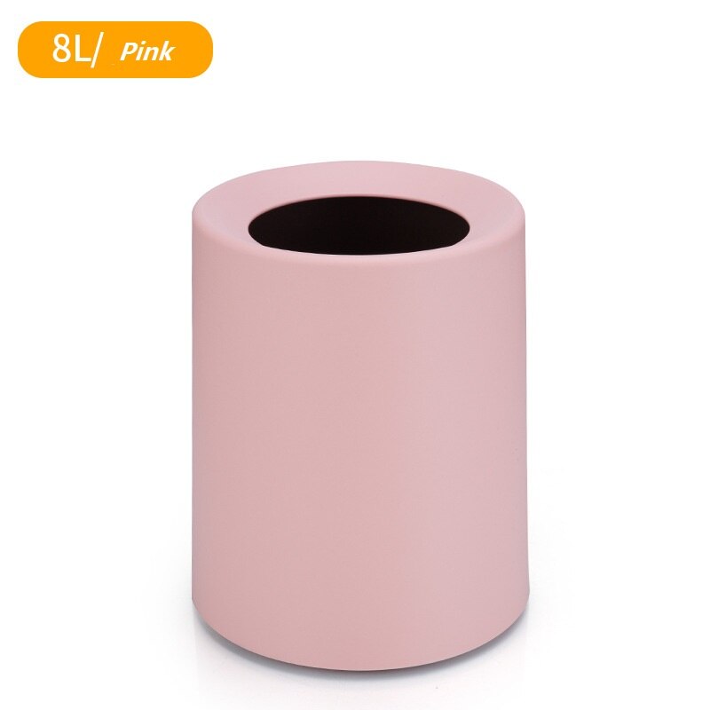 Europese Double-Layer Ronde Afvalbakken Thuis Woonkamer Slaapkamer Mode Opslag Bin Scrub Wc Keuken Zonder Deksel Prullenbak kan: 4