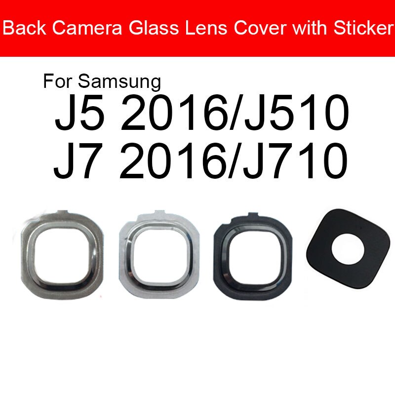 Back Camera Lens For Samsung Galaxy J5 J7 J510 J710 Rear Camera Glass Lens With Adhensive Sticker / Glue Frame Parts