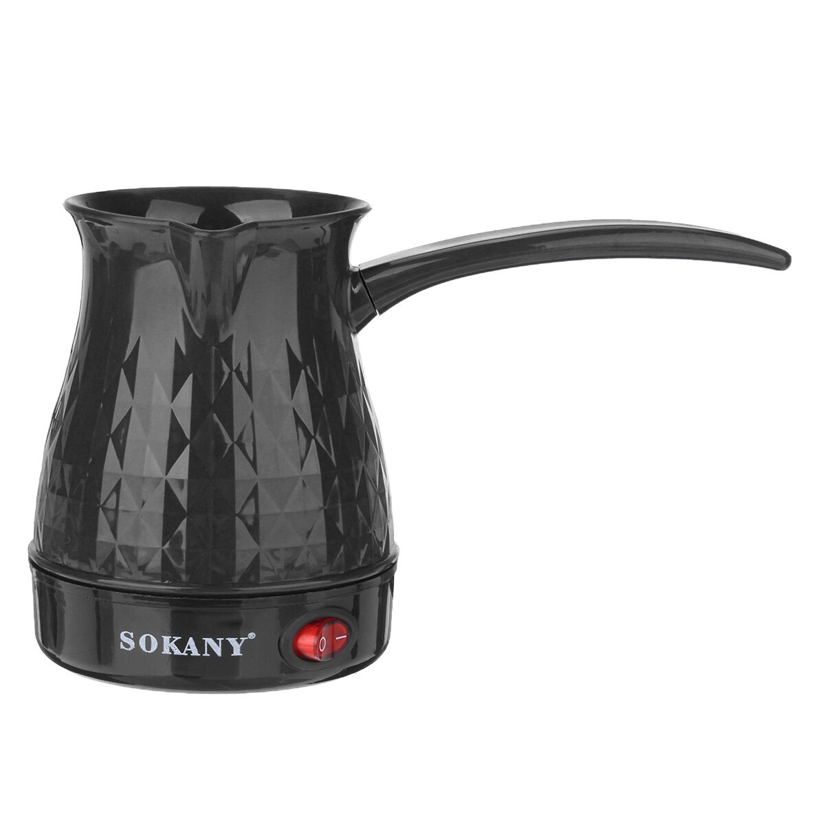 Sokany kaffemaskine elektrisk kaffe percolato kaffekande bærbar espressomaskine hurtig varmebestandig eu-stik vandtæt: Sort