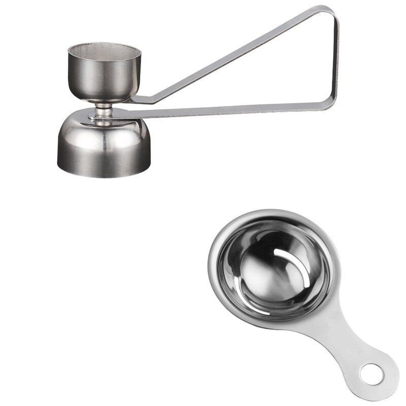 Ciseaux coupe-œufs en métal à Double tête, nouvelle mise à niveau, ouvre-coquille d'œuf en acier inoxydable, ouvre-coquille d'œuf brut poché: combination 2