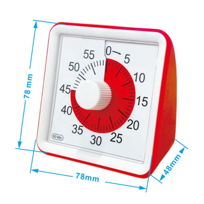 60 Minute Silent Timer Management Tool for Classroom Conference Countdown for Children and Adults (Red)
