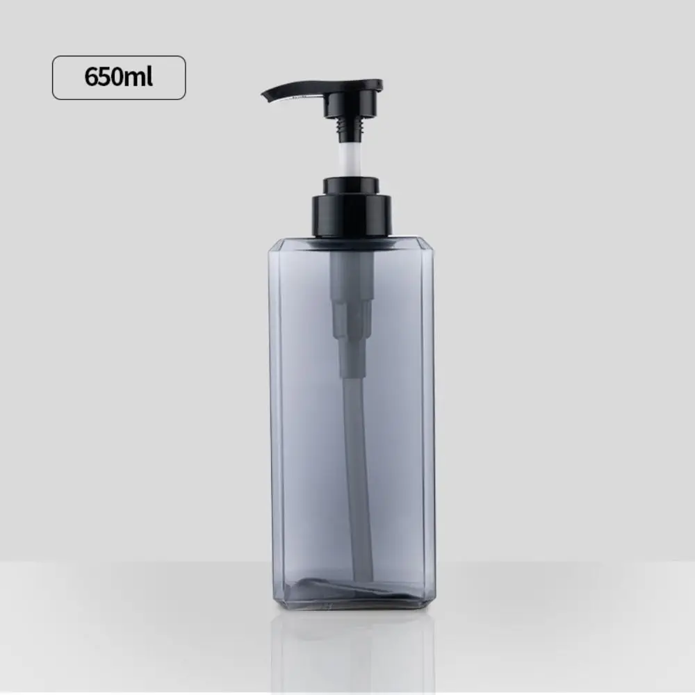 Plastic Liquid Soap Dispenser Square 250/450/650ml Storage Bottles Refillable Outdoor Shampoo Press Empty Bottles: Navy Blue