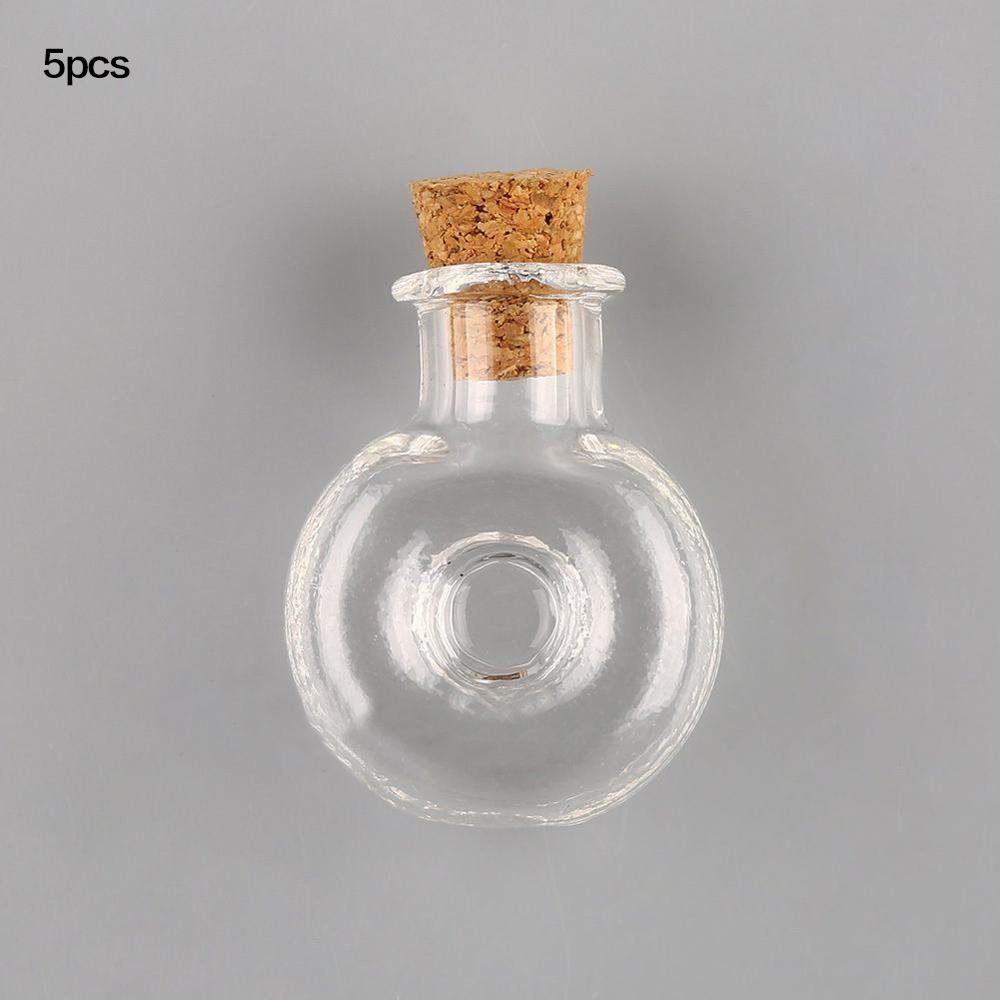 5 pièces bricolage pendentifs bouchon de liège flacon de stockage Mini verre bouteilles de liège vides échantillons pots souhaitant bouteille de mariage décoration de la maison: 9
