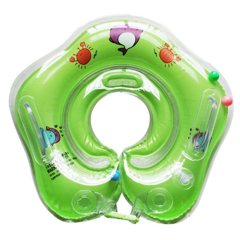 Bébé gonflable natation cou anneau -né bain cercle cou gonflable flotteur roues piscine radeau jouets natation accessoires: Green