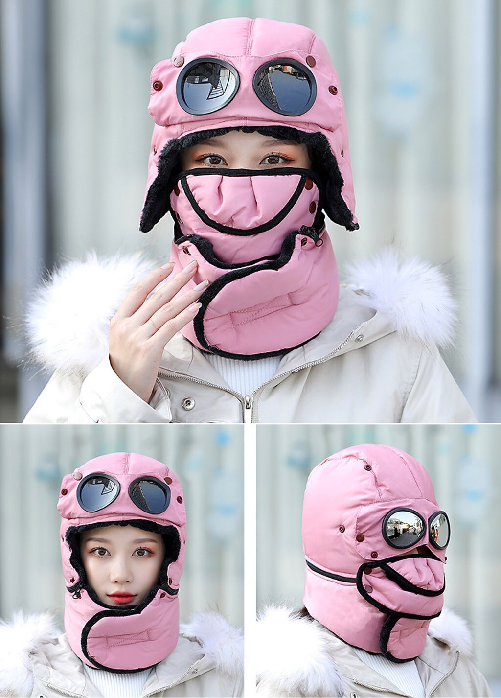 Winter Balaclava Beanie Hat Female For Women Men Face Mask Bonnet Windproof Thick Warm Snow Ski Winter Hat Cap Earflap#g30