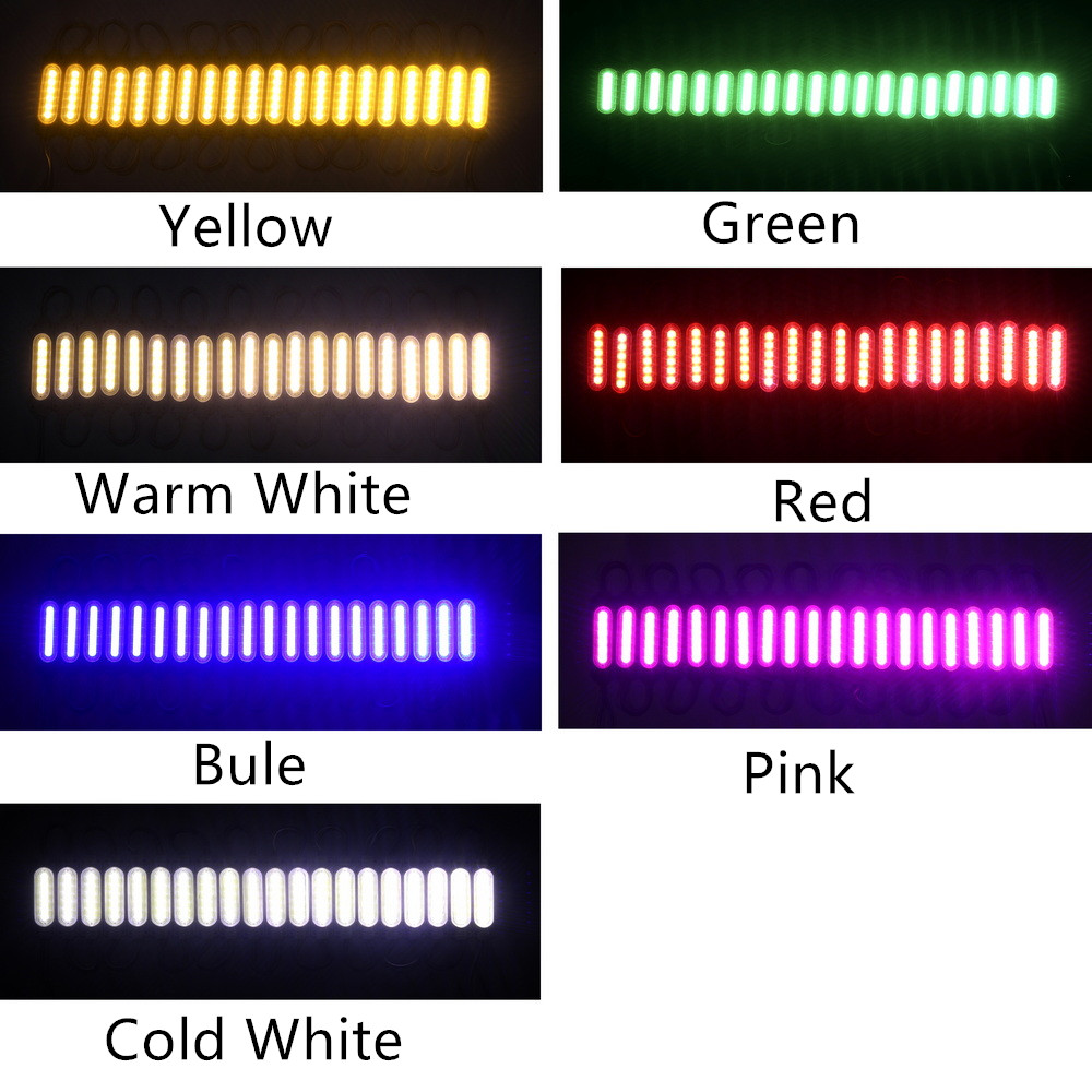 Luz de fundo LED impermeável para sinal, módulo LED, injeção com lente, COB, canal letra, luz traseira, DC12V, 2W, IP68, 10 PCs/Lot