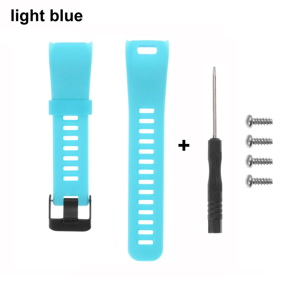 Silicone Strap For Garmin Vivosmart HR Rubber Wristband Sport Belt Bracelet Replacement Watch Band Sports Strap with tools: light blue
