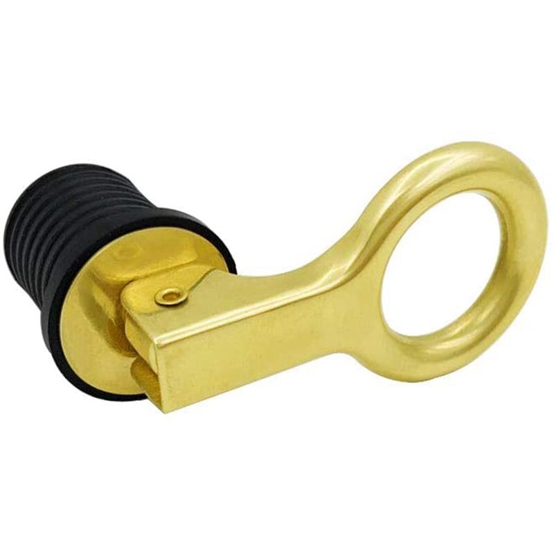 Boat Drain Plug 1-1/4-Inch Brass Rubber Brass Snap Tight Flip Style Hull for Livewell Boat Drain Plug Boat Bilge Transom