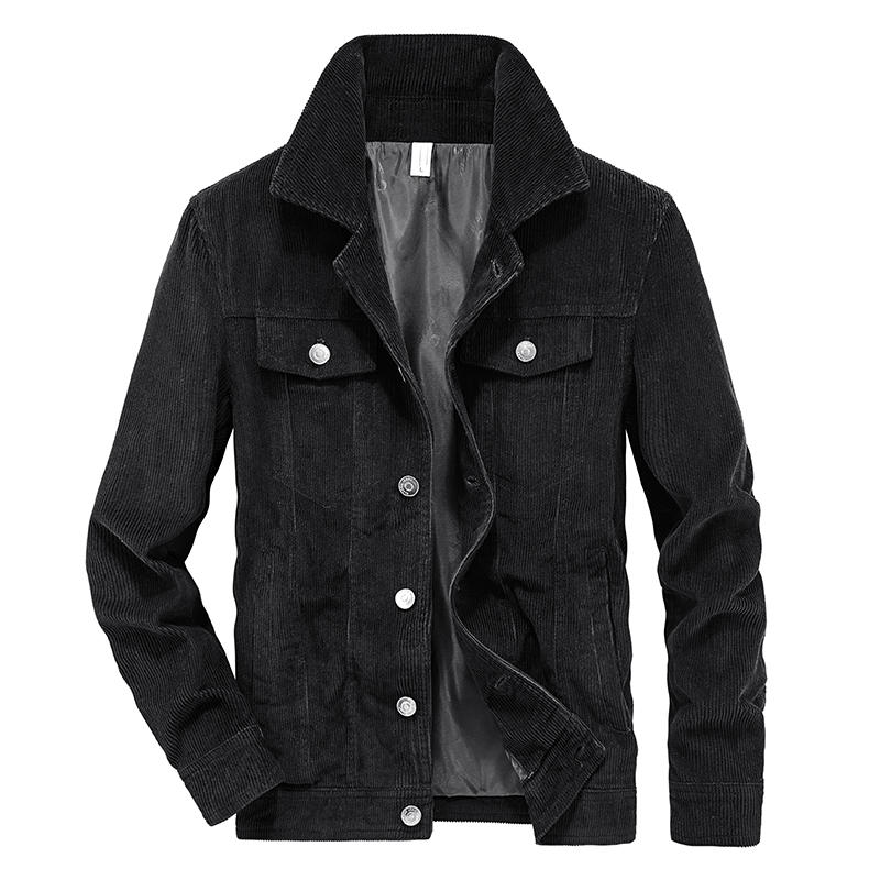 Chaqueta de pana para hombre, abrigo ajustado de manga larga con cremallera, Estilo Vintage, informal, a la , primavera y otoño