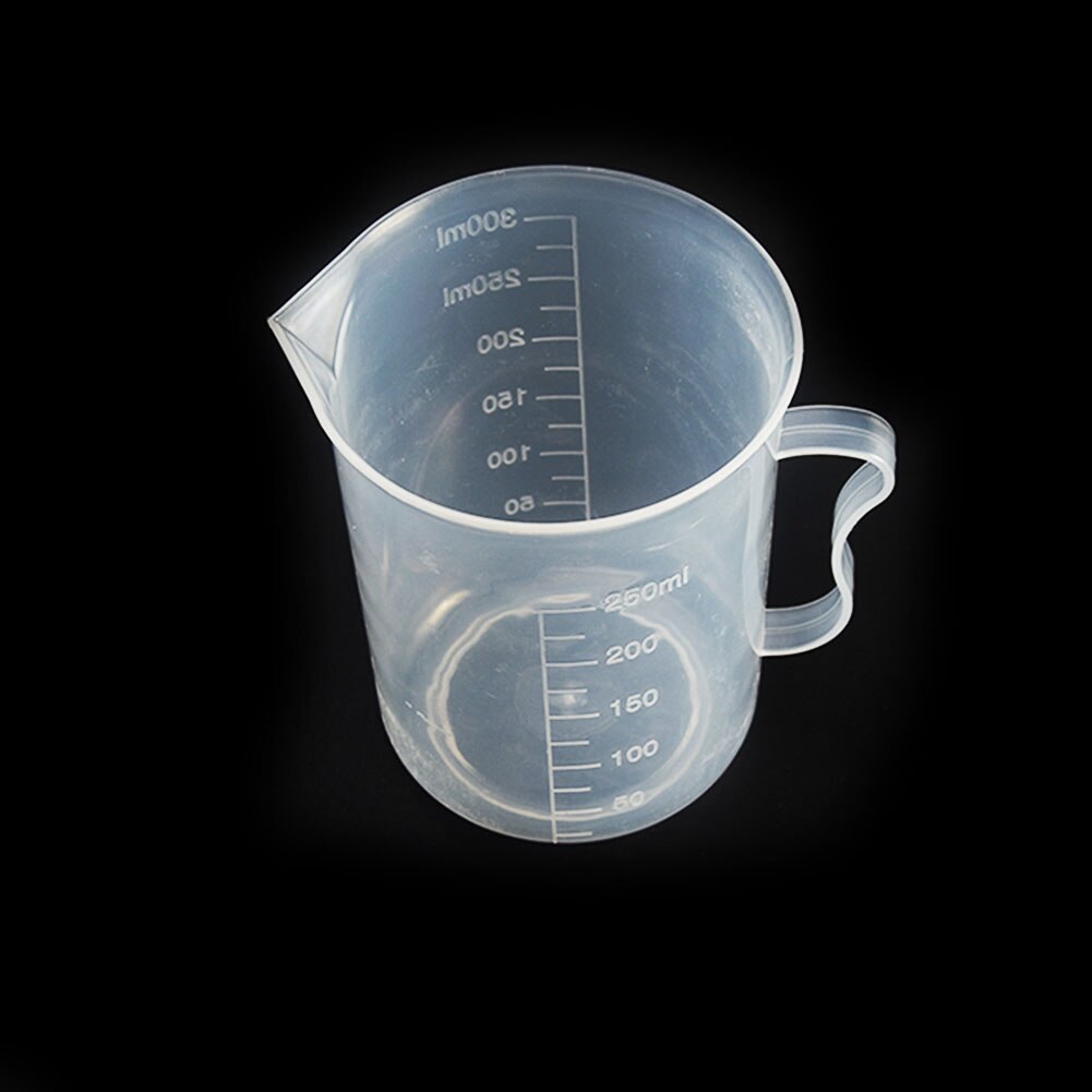 20/30/50/300/500/1000ML Transparent Plastic Measure Jug Pour Spout Surface Kitchen Laboratory Measuring Scale Cup: 300ml With Handle