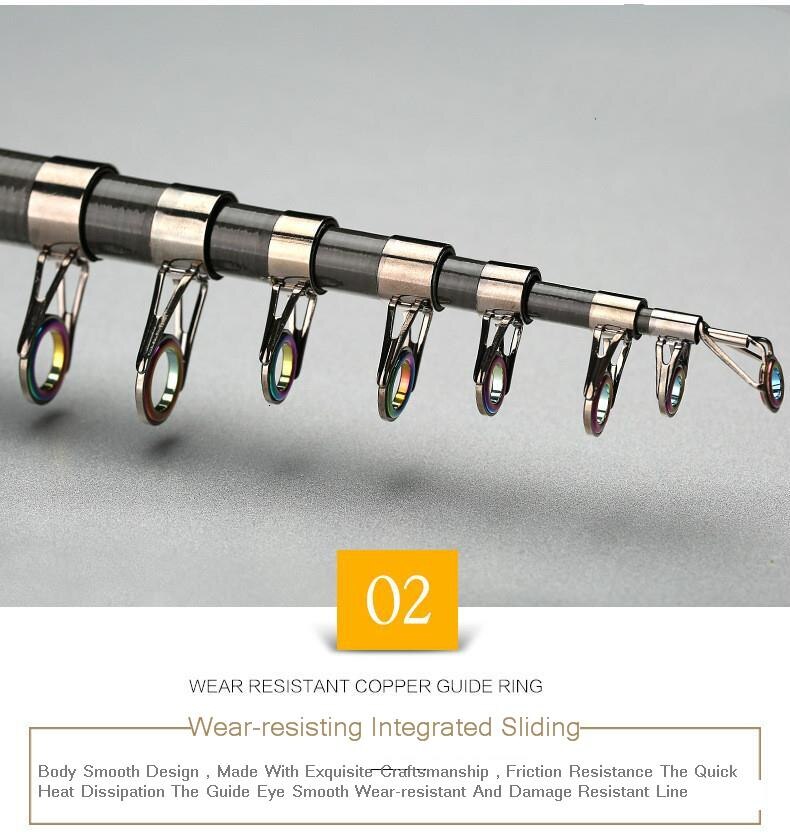 Caña De pescar giratoria Vara De Pesca, caña De pescar De alto carbono En Mer, caña De pescar telescópica Vara, caña telescópica para Pesca De Mar, caña De pescar señuelo