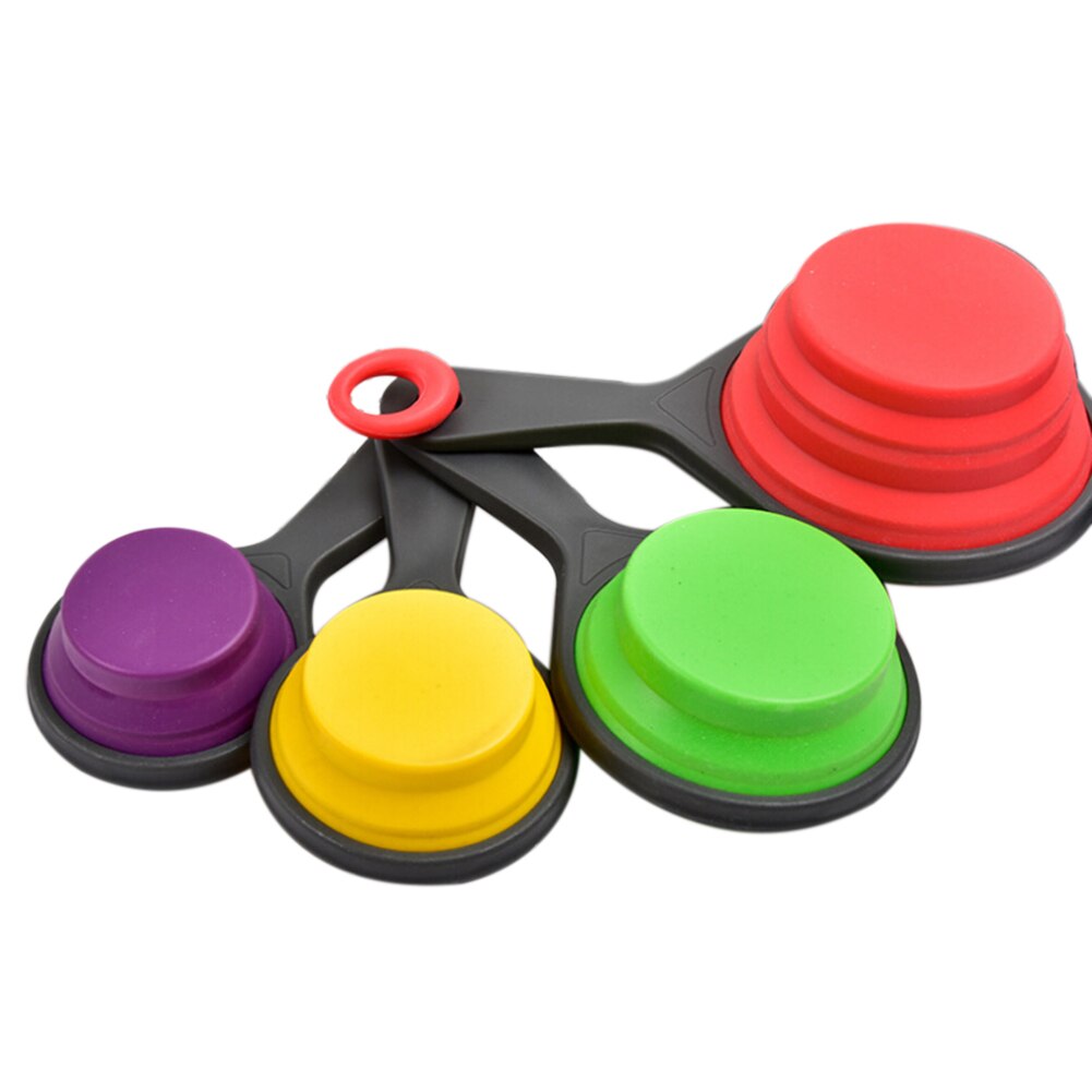 8 piece Folding Measuring cup measuring spoon kitchen silicone measuring set measuring spoon Measuring Tools baking supplies