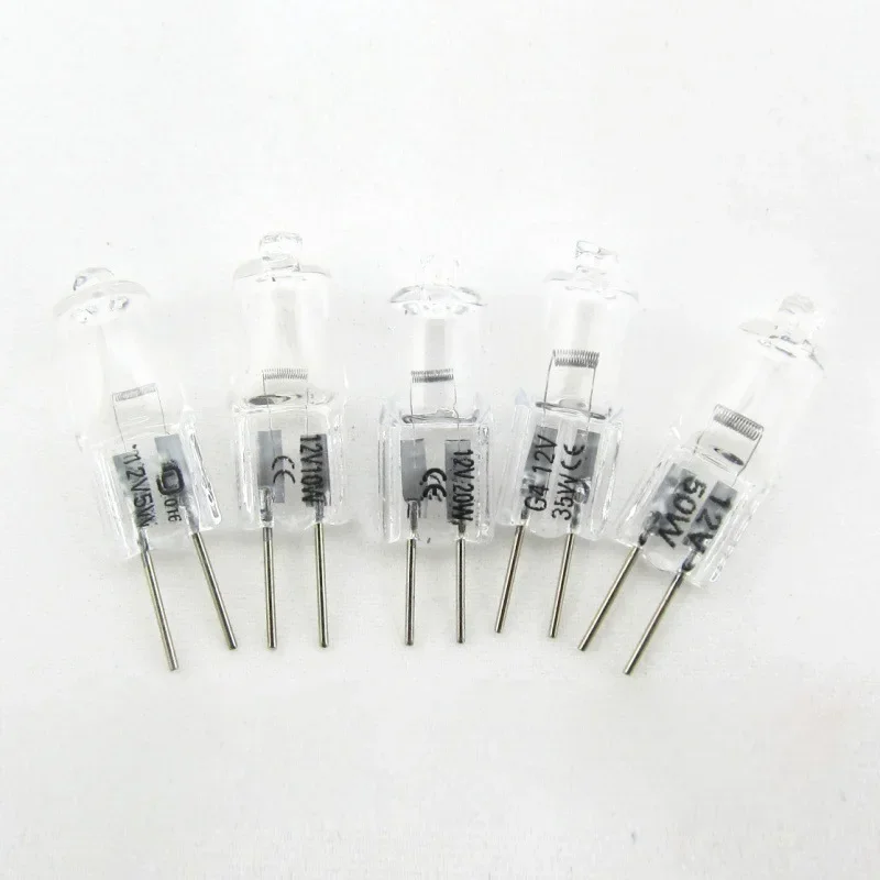 10Pcs G4 Halogen Bulb 12V 5W 10W 20W 35W 50W Halogen Bulbs Light Globe set JC Bi-Pin LED Lamp Globe Warm White Replacement