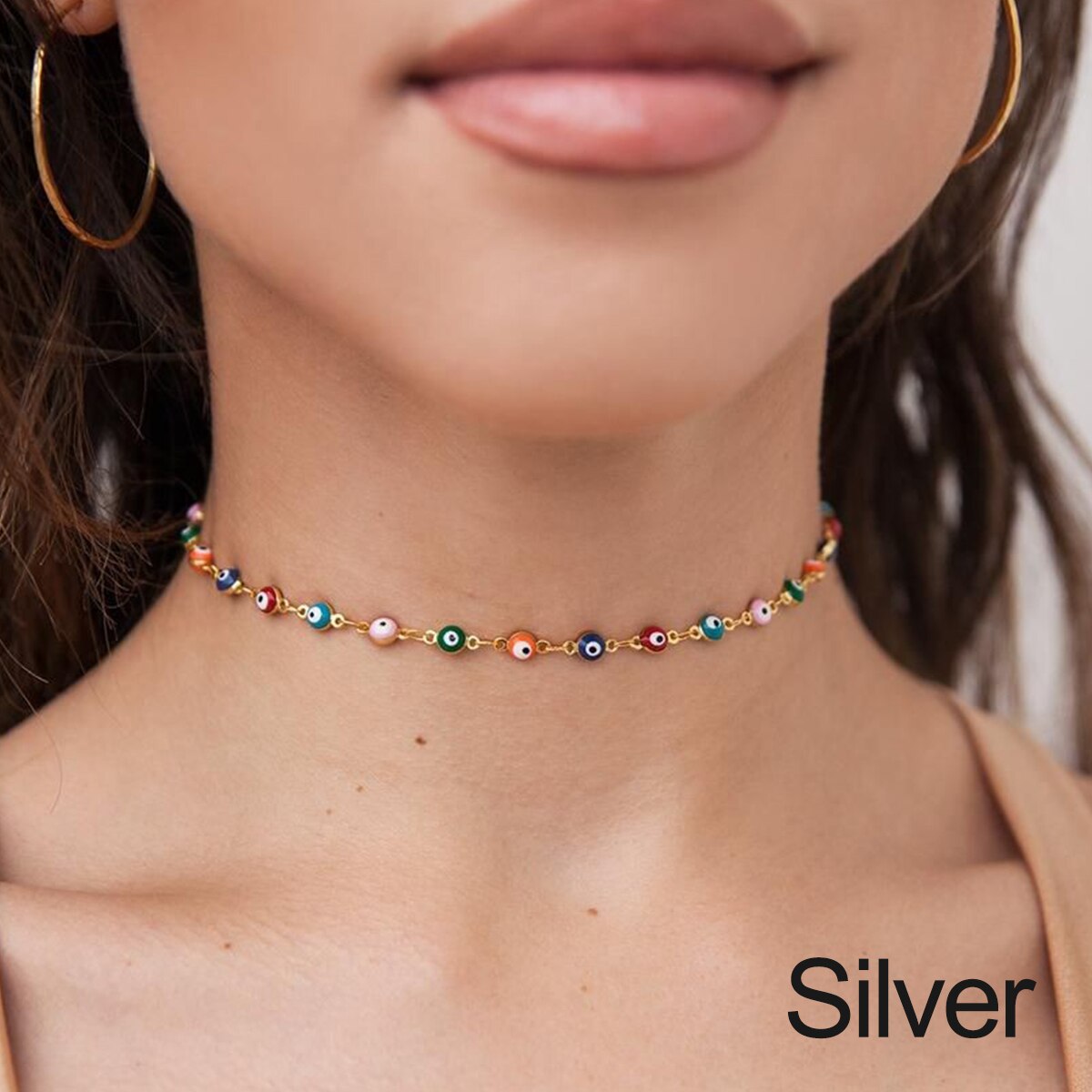 WEITING Ronde Choker Ketting Zilver Metaal Gothic Choker Mannen Vrouwen