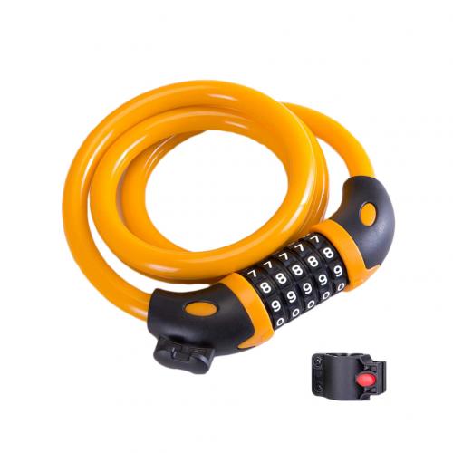 High Security Anti-Diefstal 5 Cijfercombinatie Staaldraad Bike Motor Code Lock Motorcycle Accessoires Exterieur Gespaard Onderdelen: Oranje