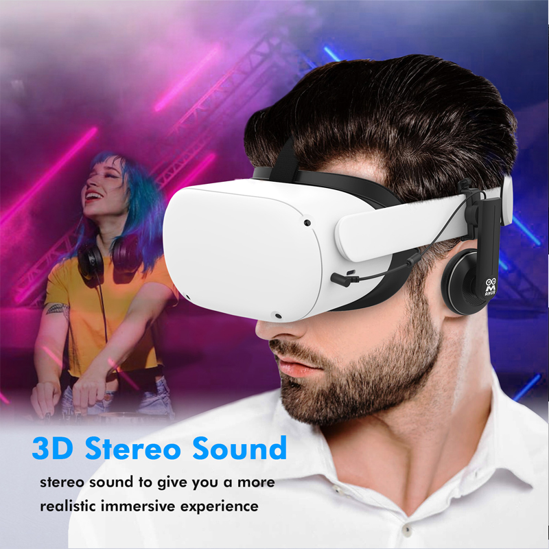 Écouteurs intra-auriculaires VR pour Oculus Quest 2, casque tout-en-un, réduction du bruit, écouteurs stéréo de jeu, haute sensibilité, accessoire VR