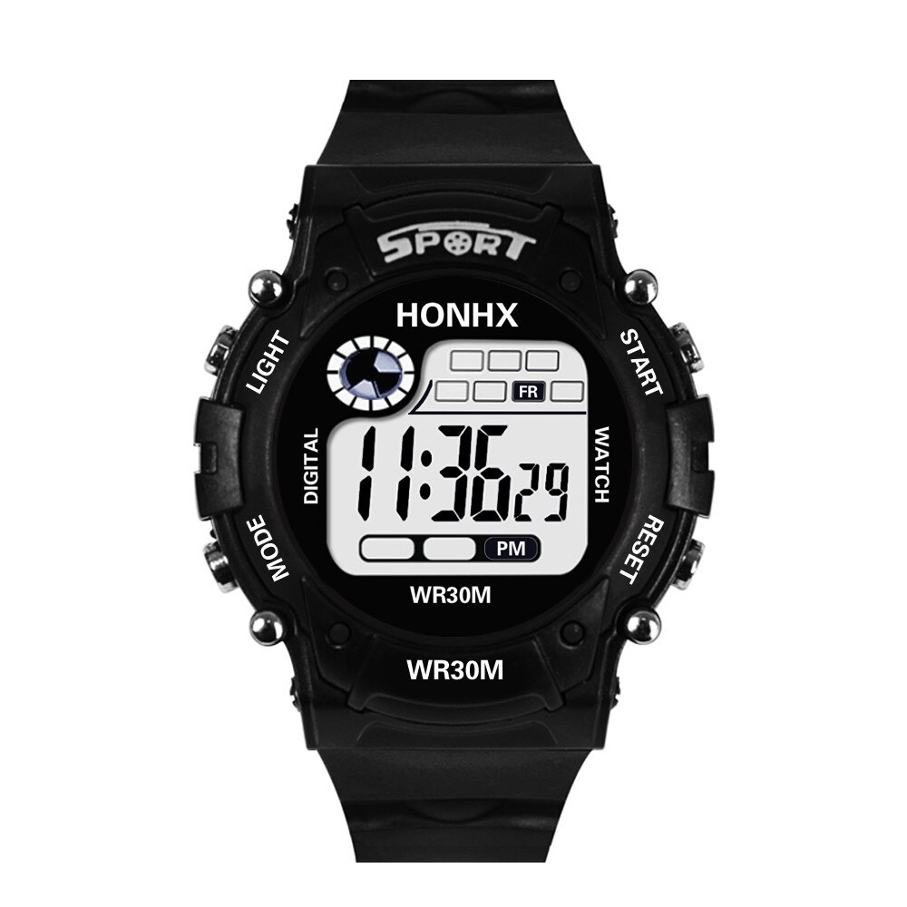 Heren Digitale Led Analoge Quartz Alarm Horloge Outdoor Sport Tijd Horloge Eenvoudige En Veelzijdige Sport Elektronische Horloge # P30: Black