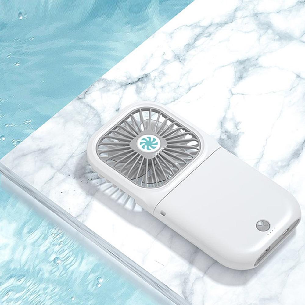 Portable Mini Neck Fan Handheld Foldable Fan With Power Bank For Home Office Speed Adjustable USB Rechargeable Fan Air Cooler
