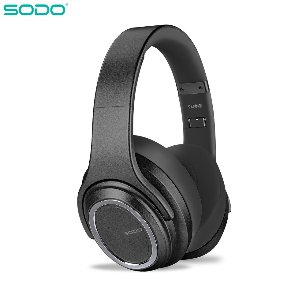 SODO MH-11 Wireless Headphones Speakers 2 in 1 HiFi Stereo Bluetooth-compatible 5.0 Over-Ear Headphones with Mic Support TF/FM: black