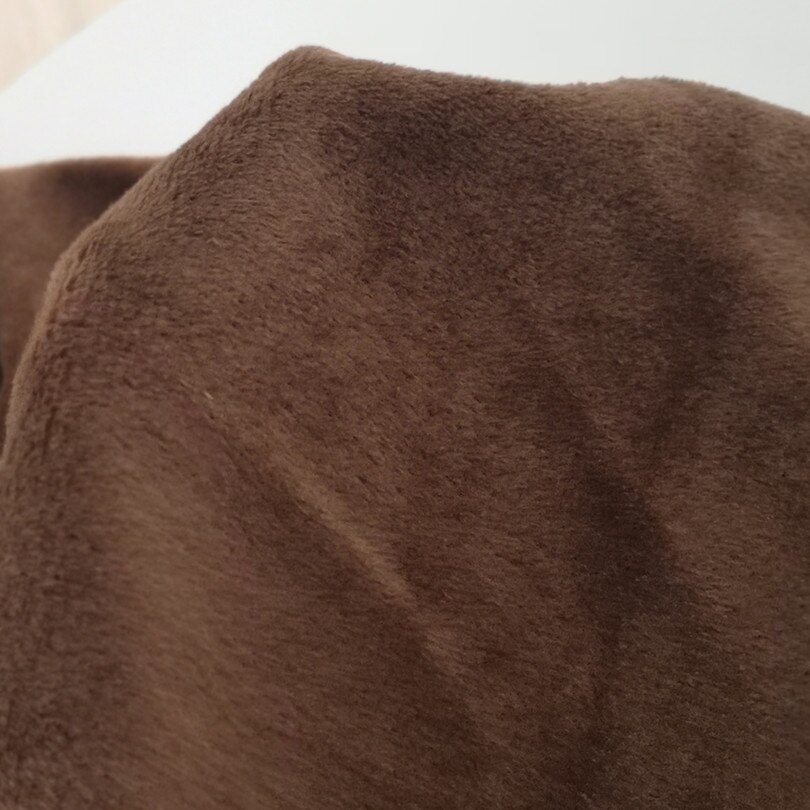 3 brun blød faux fleece fabic polyester fleece klud trikot fløjl børstede stoffer til patchworksew dukke udstoppet legetøj klud: Brun  c0804 / 50 x 150cm