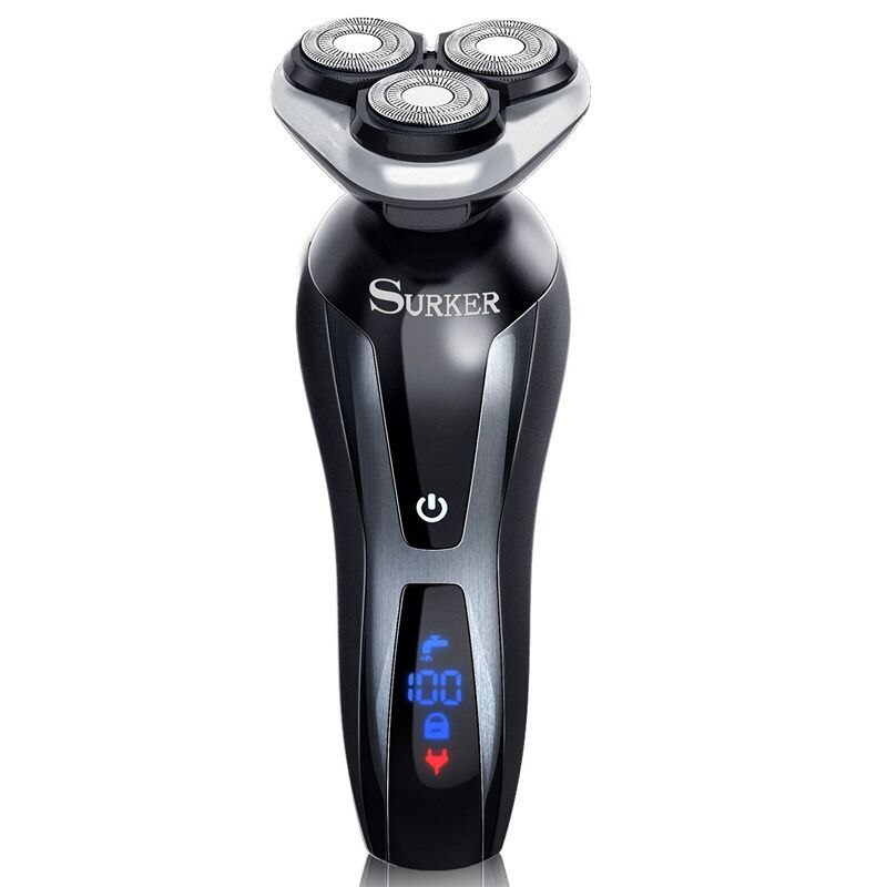 Surker Rscx9588-04 Men'S 4D Afeitadora eléctrica 4 en 1 recortadora de barba afeitadora recargable para hombres máquina de afeitar cuidado facial eléctrica S: Default Title