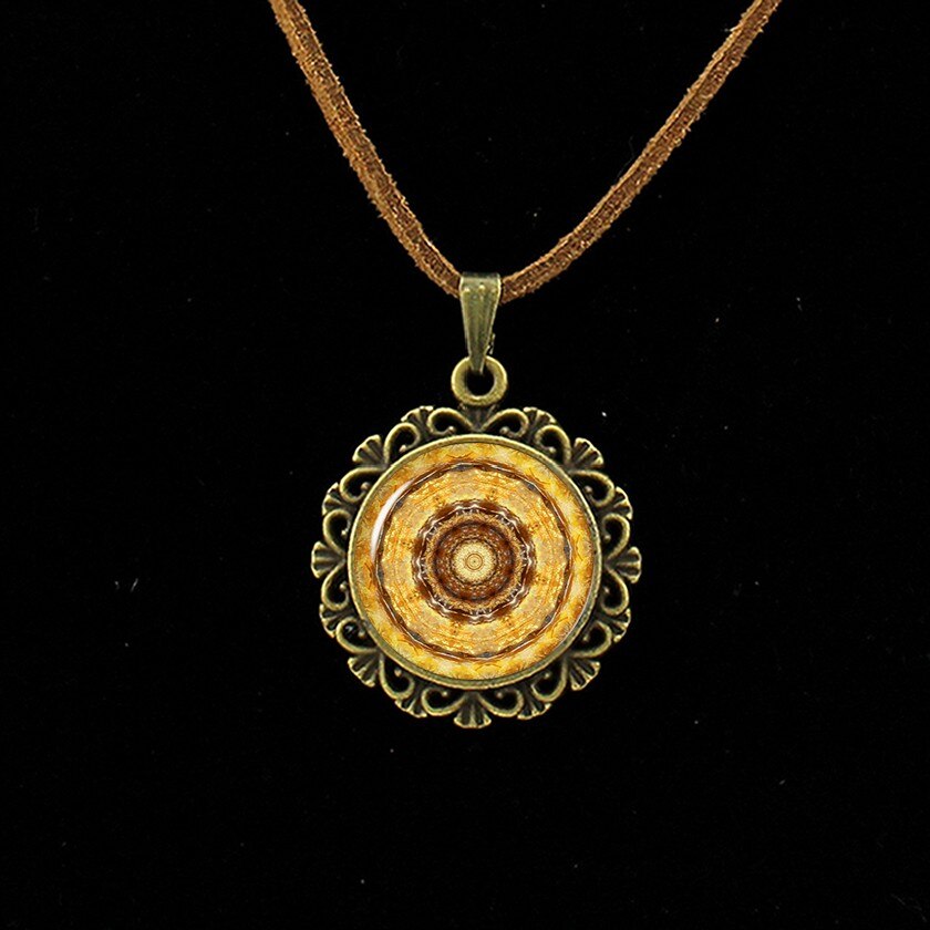 Retro Om Lederen Ketting Mandala Bloem Hanger India Choker Verklaring Kettingen Chakra Zen Yoga Vriendschap Sieraden L 214: L311