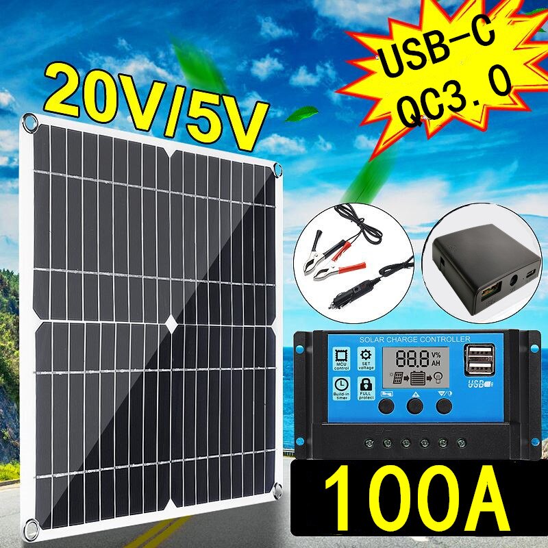 200W Solar Panel Kit With Controller & Battery Charger – Great For Camping, RV & Off-Grid Power
